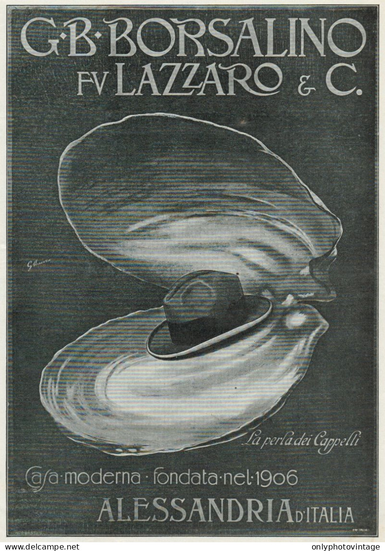 Cappelli BORSALINO - Illustrazione - Pubblicità Grande Formato - 1924 Ad - Werbung