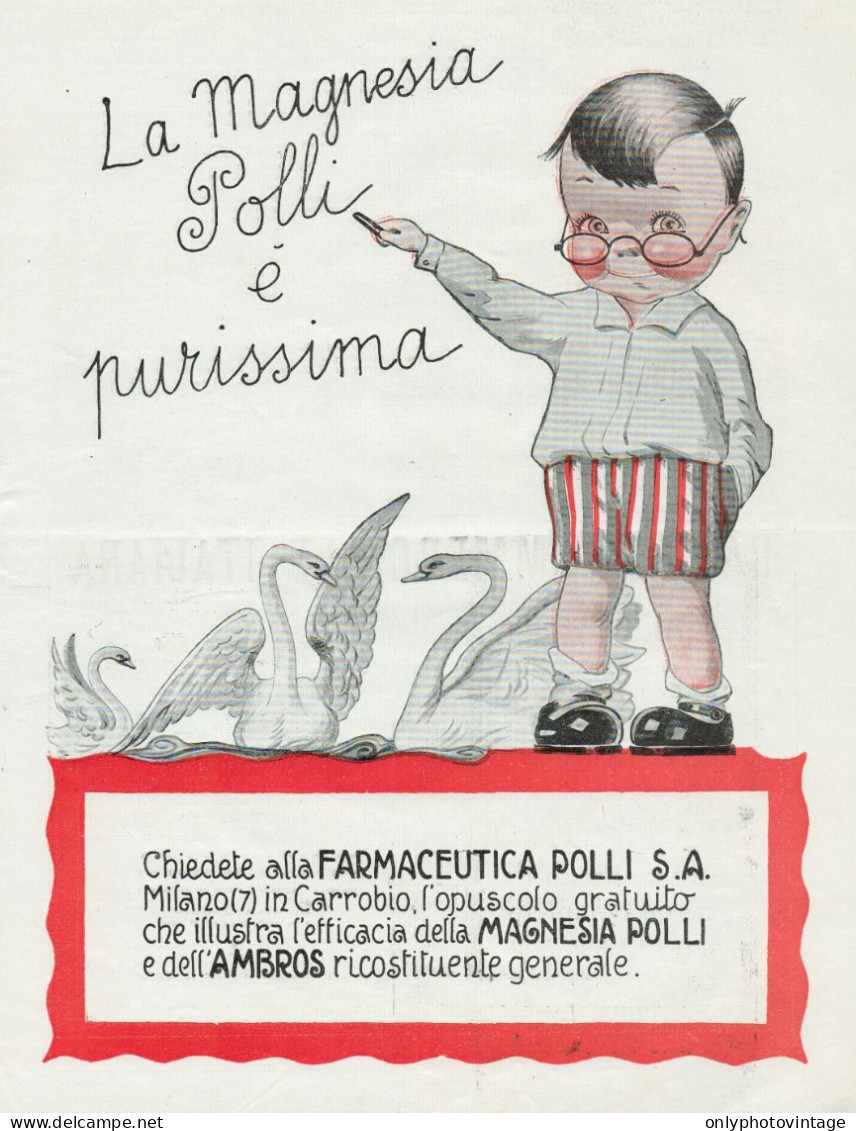 Magnesia POLLI - Illustrazione - Pubblicità Grande Formato - 1924 Old Ad - Werbung