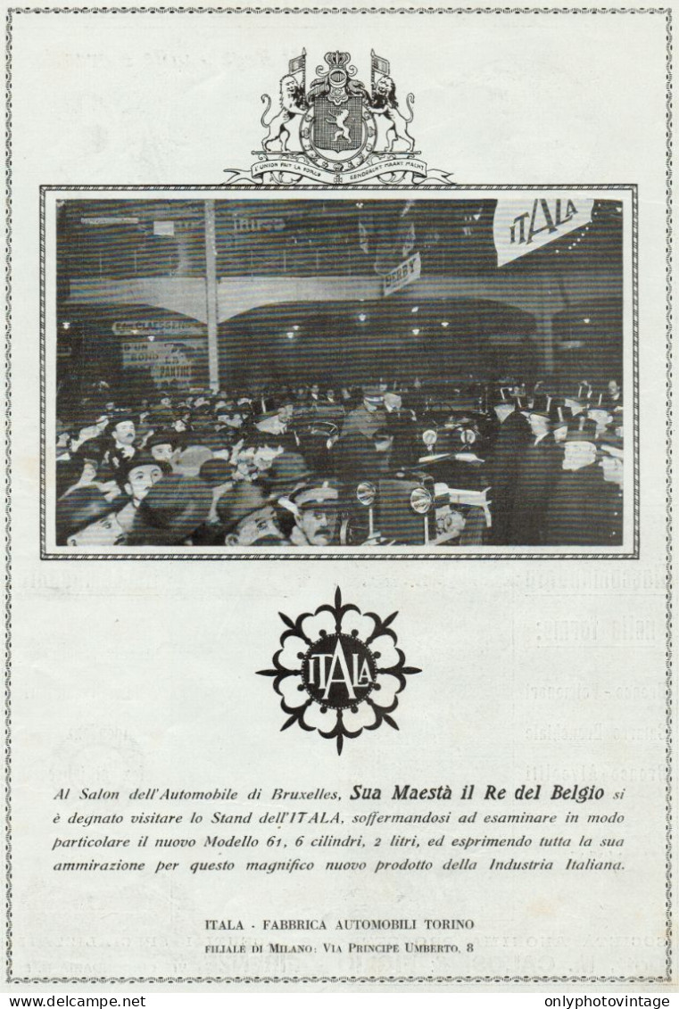 Re Del Belgio Visita Stand Dell'ITALA - Pubblicità D'epoca - 1924 Old Ad - Publicités