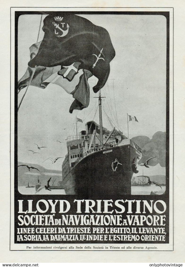 LLOYD TRIESTINO - Illustrazione - Pubblicità Grande Formato - 1924 Old Ad - Publicités