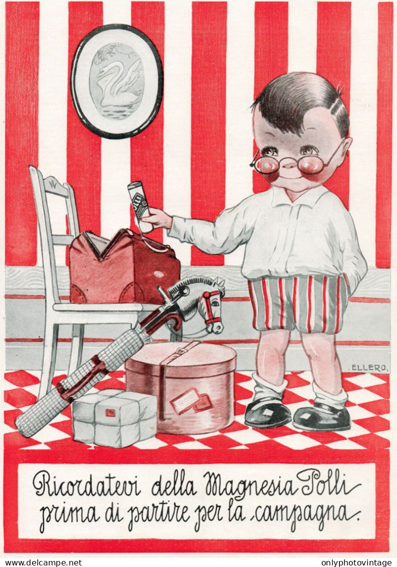 Magnesia POLLI - Illustrazione - Pubblicità Grande Formato - 1924 Old Ad - Publicités