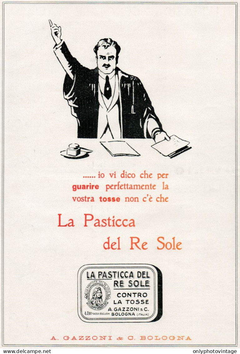 La Pasticca Del Re Sole - Pubblicità Grande Formato - 1924 Old Advertising - Werbung