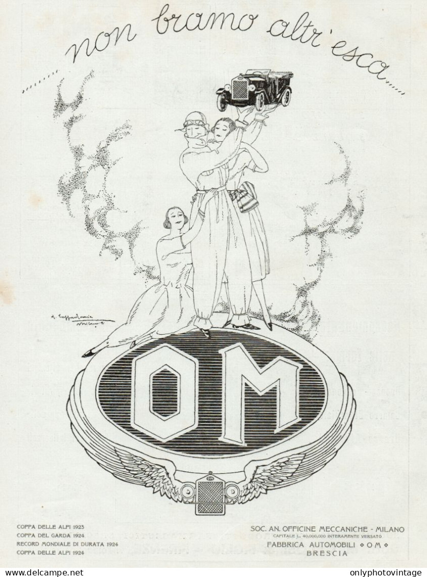 OM...non Bramo Altr'esca... - Pubblicità Grande Formato - 1924 Old Advert - Publicidad