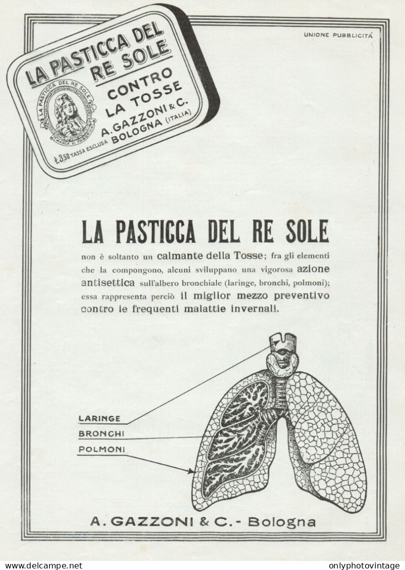 La Pasticca Del Re Sole - Pubblicità Grande Formato - 1924 Old Advertising - Werbung