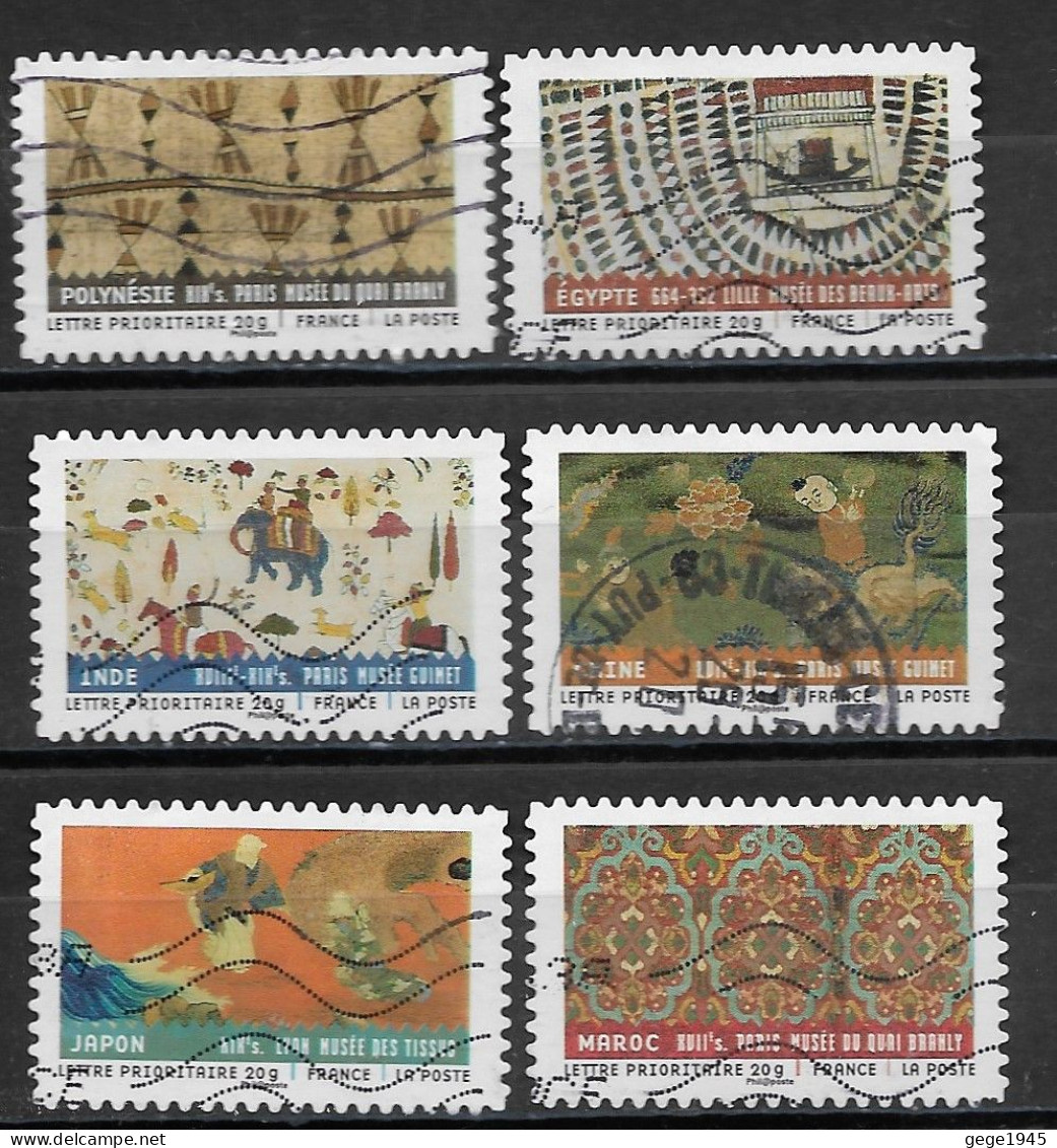 France  2011  Obitéré  Autoadhésif  N° 514 - 517 - 518 - 519 - 520 - 522    "  Tissus Du Monde  " - Used Stamps