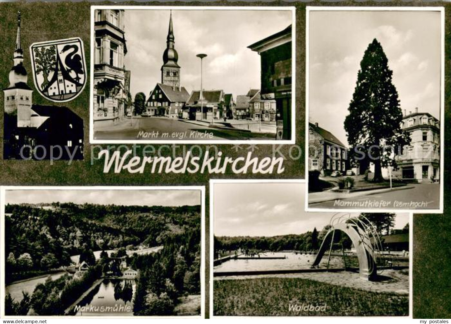 73705621 Wermelskirchen Markt Mit Kirche Mammuskiefer Waldbad Markusmuehle Werme - Wermelskirchen