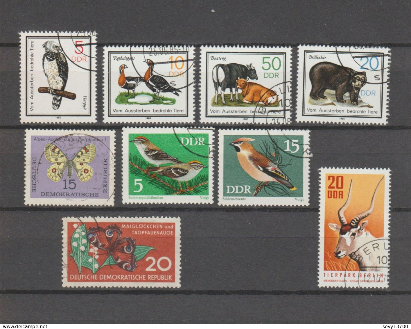 DDR Lot 17 Timbres - La Faune Et La Flore ( Ours Oiseaux Papillons Roses Cactus) - Andere & Zonder Classificatie