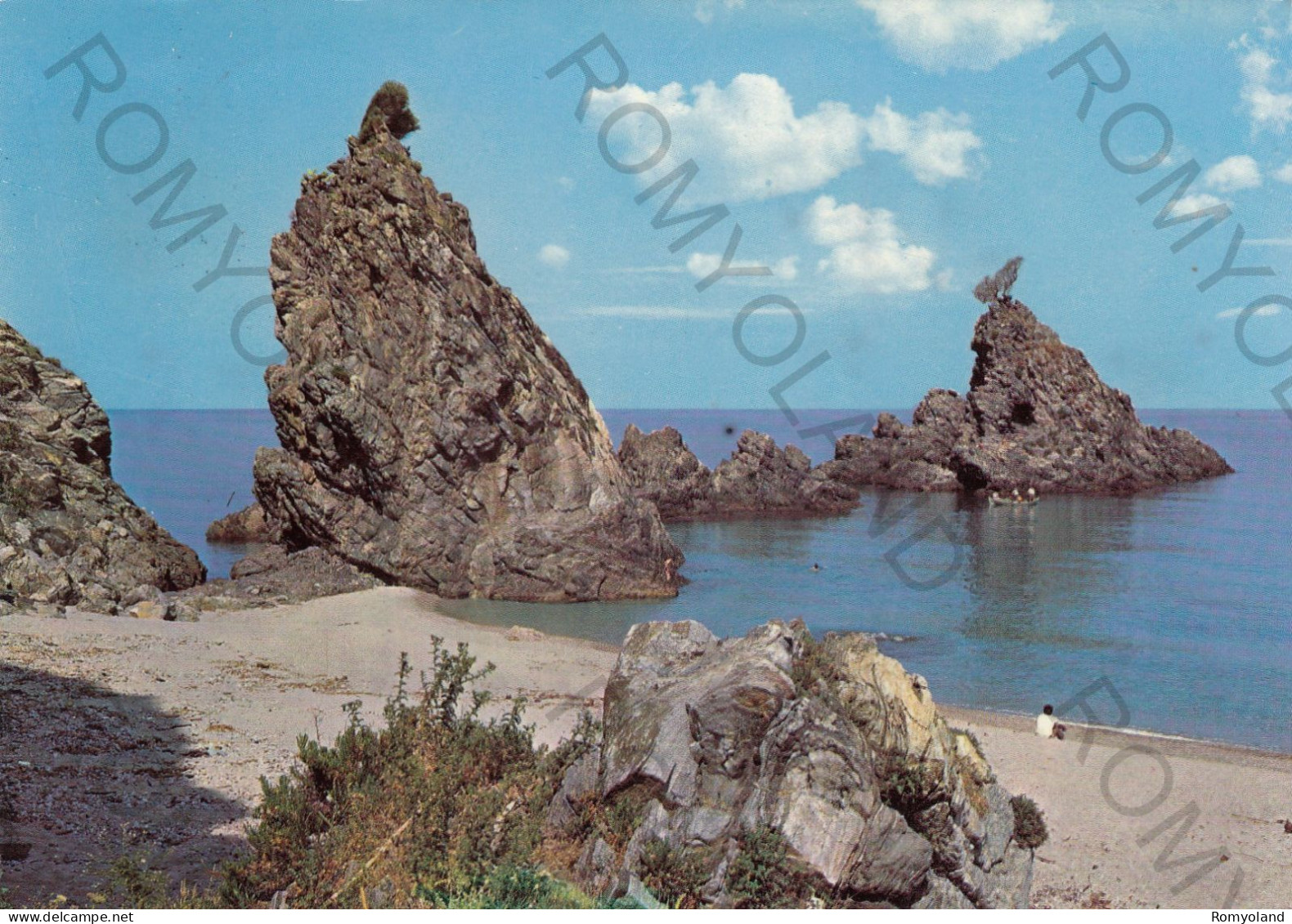 CARTOLINA  C10 PALMI,REGGIO CALABRIA,CALABRIA-SCOGLIO DELL'OLIVO-MARE,SOLE,VACANZA,SPIAGGIA,BARCHE A VELA,VIAGGIATA 1971 - Reggio Calabria