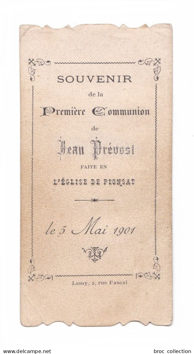 Pionsat, 1re Communion De Jean Prévost, 1901, Citation P. Olivaint, éd. Bouasse-jeune N° 2133 - Devotieprenten