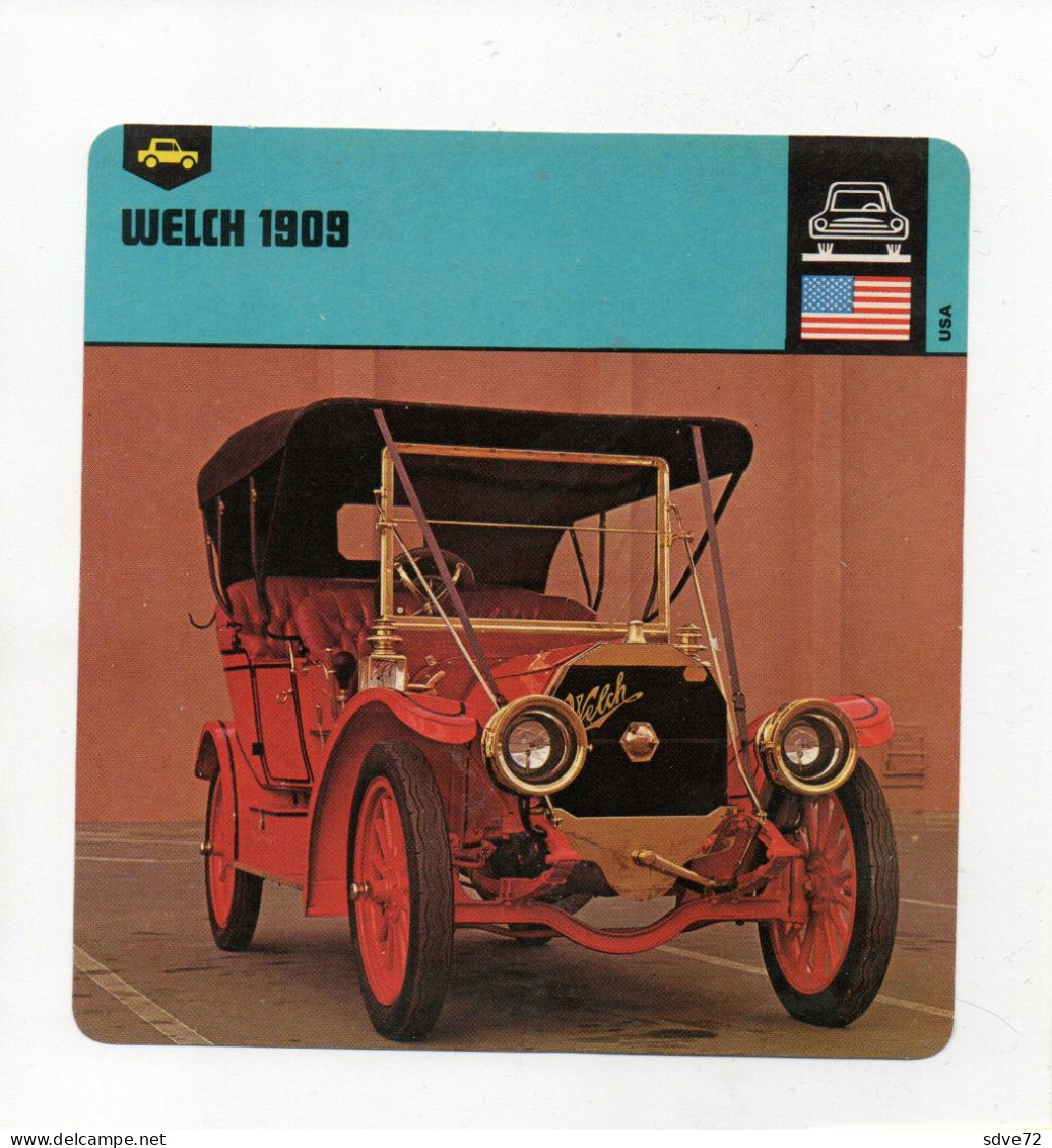 FICHE AUTOMOBILE - WELCH 1909 - Coches