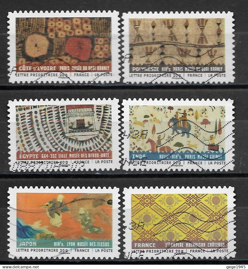 France  2011  Obitéré  Autoadhésif  N° 513 - 514 - 517 - 518 - 520 - 523    "  Tissus Du Monde  " - Used Stamps