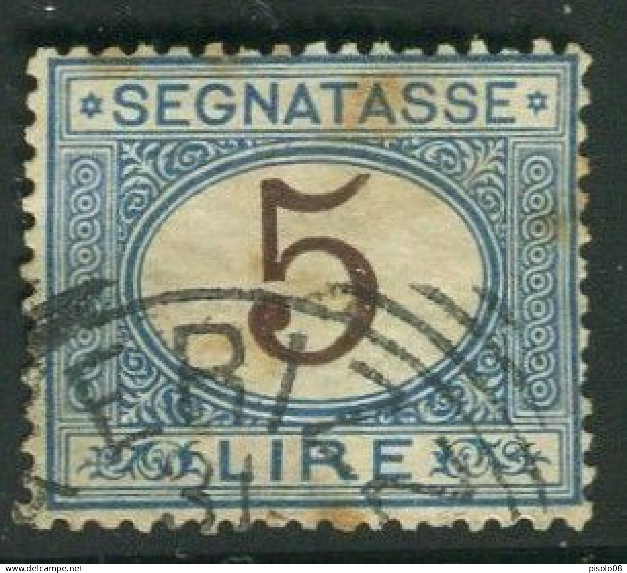 REGNO 1870-94 SEGNATASSE 5 LIRE USATO - Portomarken