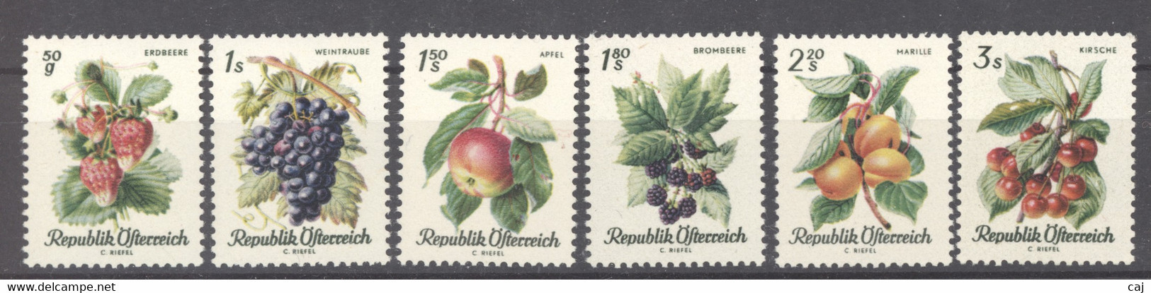 Autriche  :  Yv  1058-63  **  Fruits - Nuovi