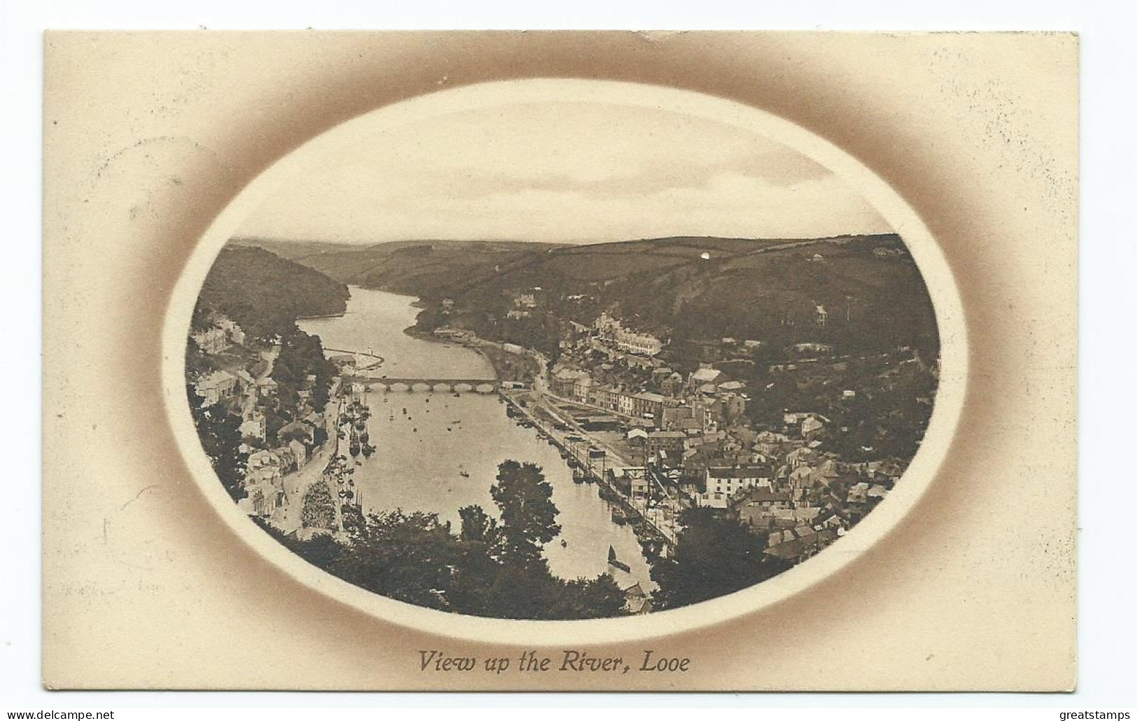 Cornwall  Postcard Looe View Up The River  Posted Steel Cds For Looe - Other & Unclassified