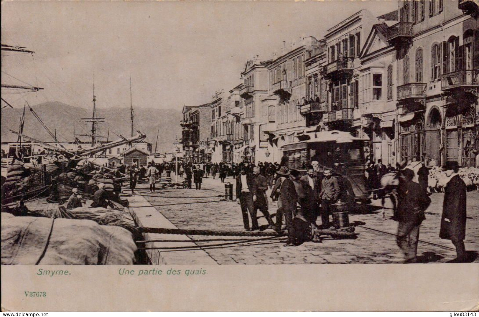 Turquie, Smyrne, Une Partie Des Quais + Timbre ( Levant ) - Turquie