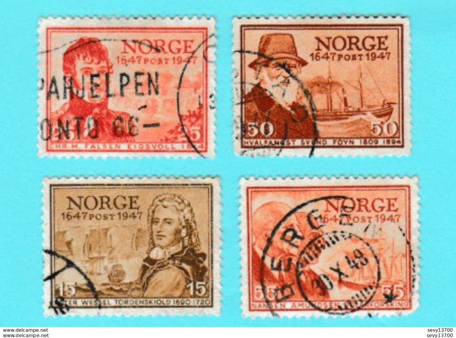 Norvège 7 Timbres Personnage - Andere & Zonder Classificatie