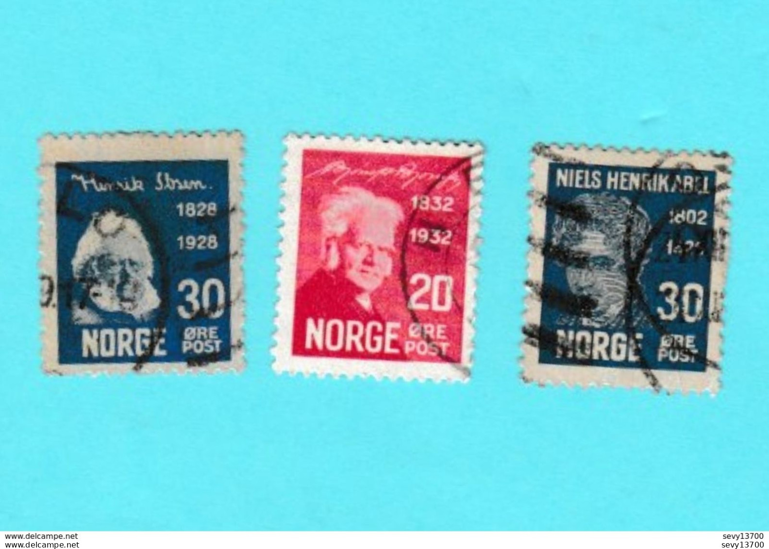 Norvège 7 Timbres Personnage - Other & Unclassified