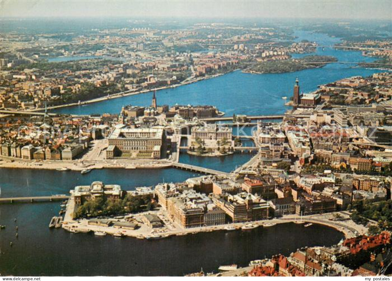 73705440 Stockholm Altstadt Mit Schloss Und Stadthaus Fliegeraufnahme Stockholm - Schweden