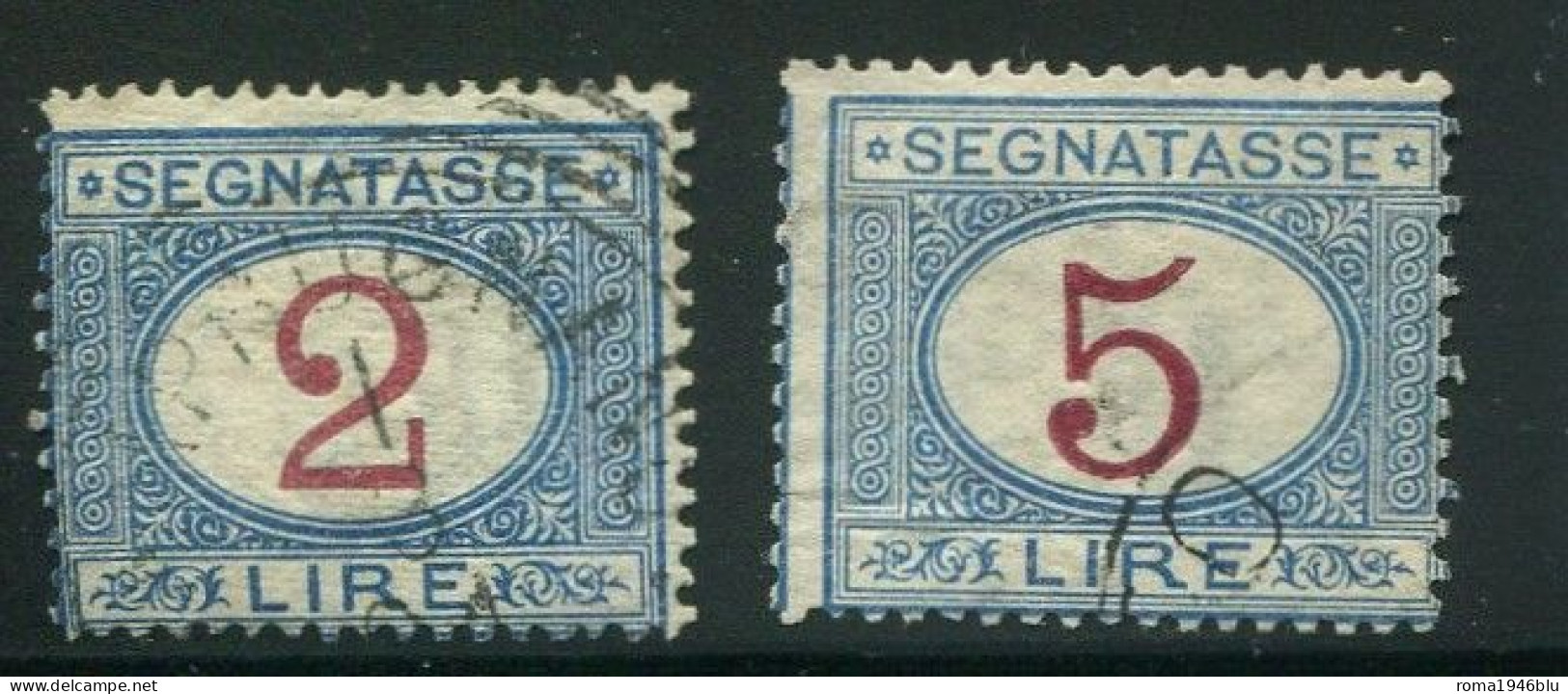 REGNO 1903 SEGNATASSE 2 VALORI USATI ANNULLI ORIGINALI - Postage Due