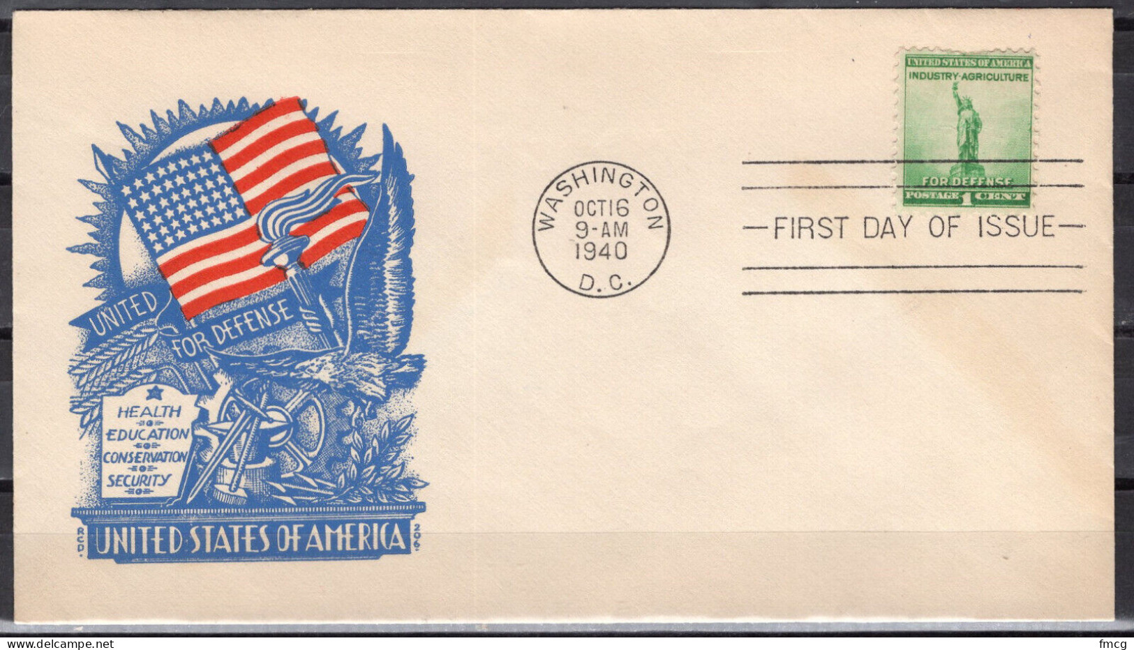 1940 Staehle First Day Cover - 1 Cent Statue Of Liberty - 1941-1950