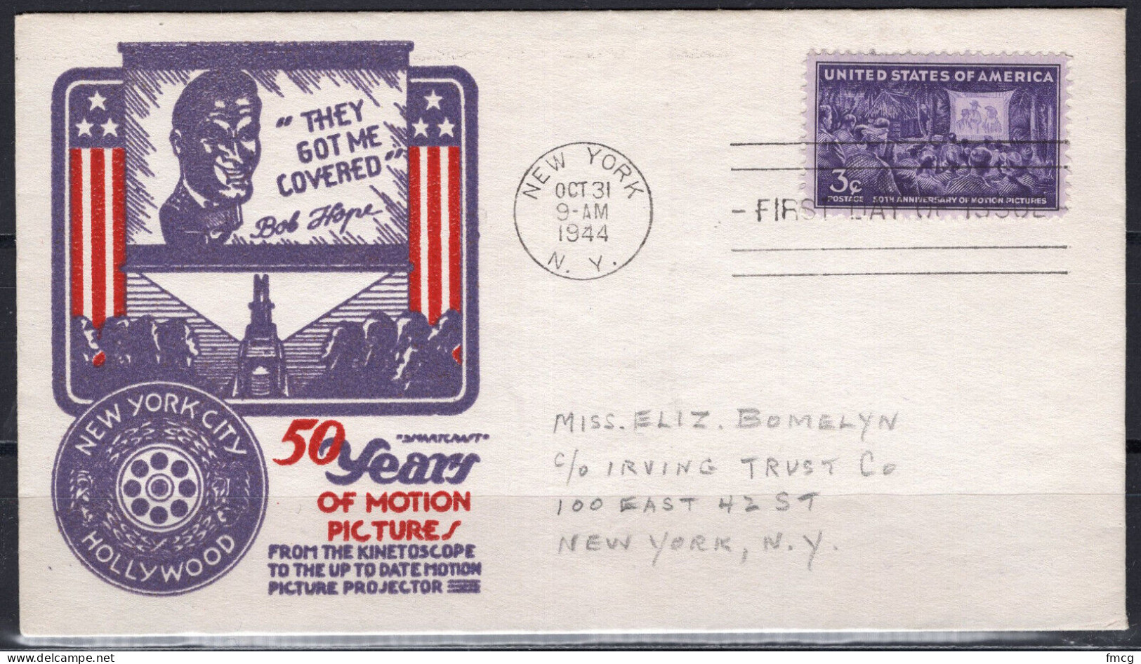 1944 Staehle First Day Cover - Motion Pictures - 1941-1950
