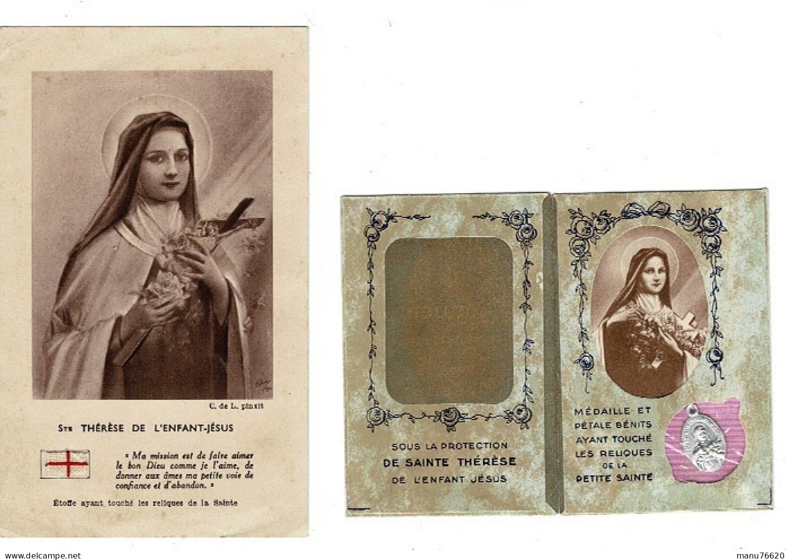 IMAGE RELIGIEUSE - CANIVET : Sainte Thérèse De L'enfant Jésus Avec étoffe  & Orphelins Apprentis D'Auteuil - Religion & Esotericism