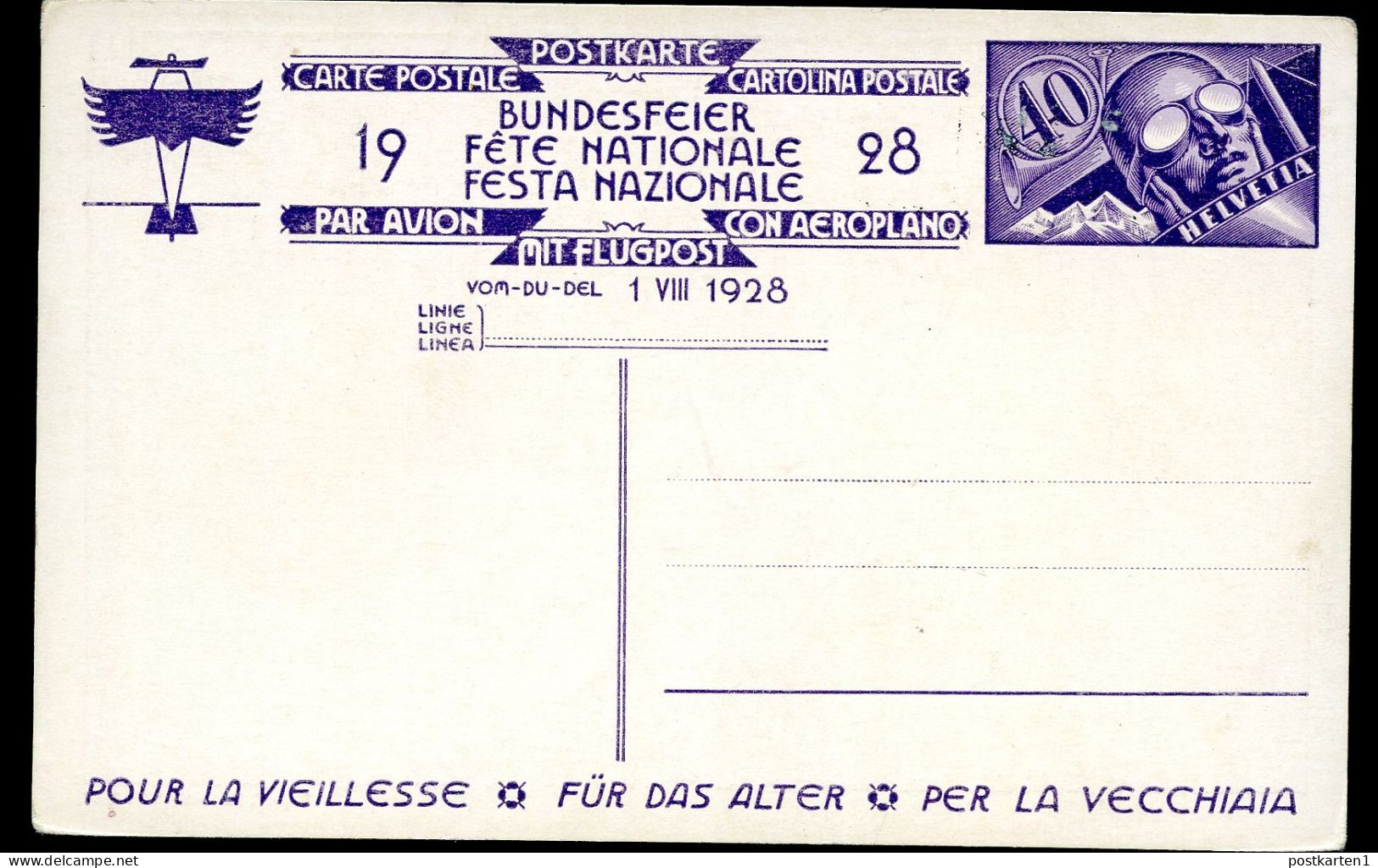 Postkarten P135 BUNDESFEIER Postfrisch Feinst 1928 Kat.100,00€ - Enteros Postales