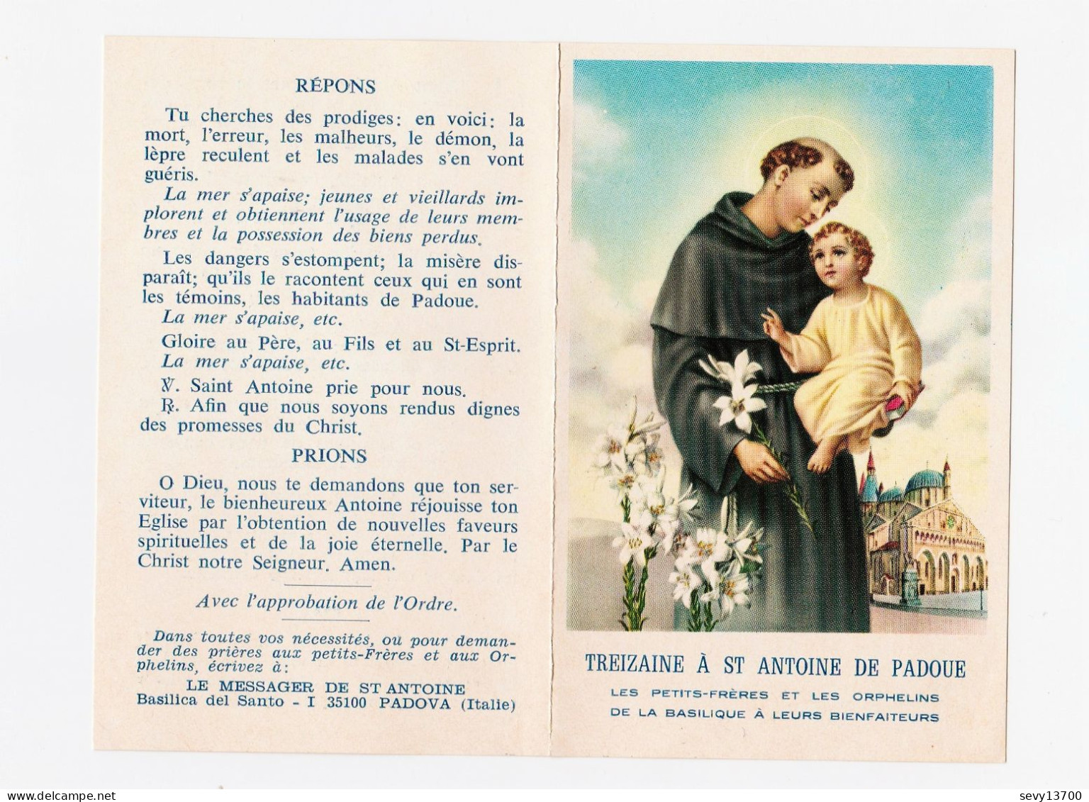 2 Images Pieuses Avec Prière Saint Antoine De Padoue - Religion & Esotérisme