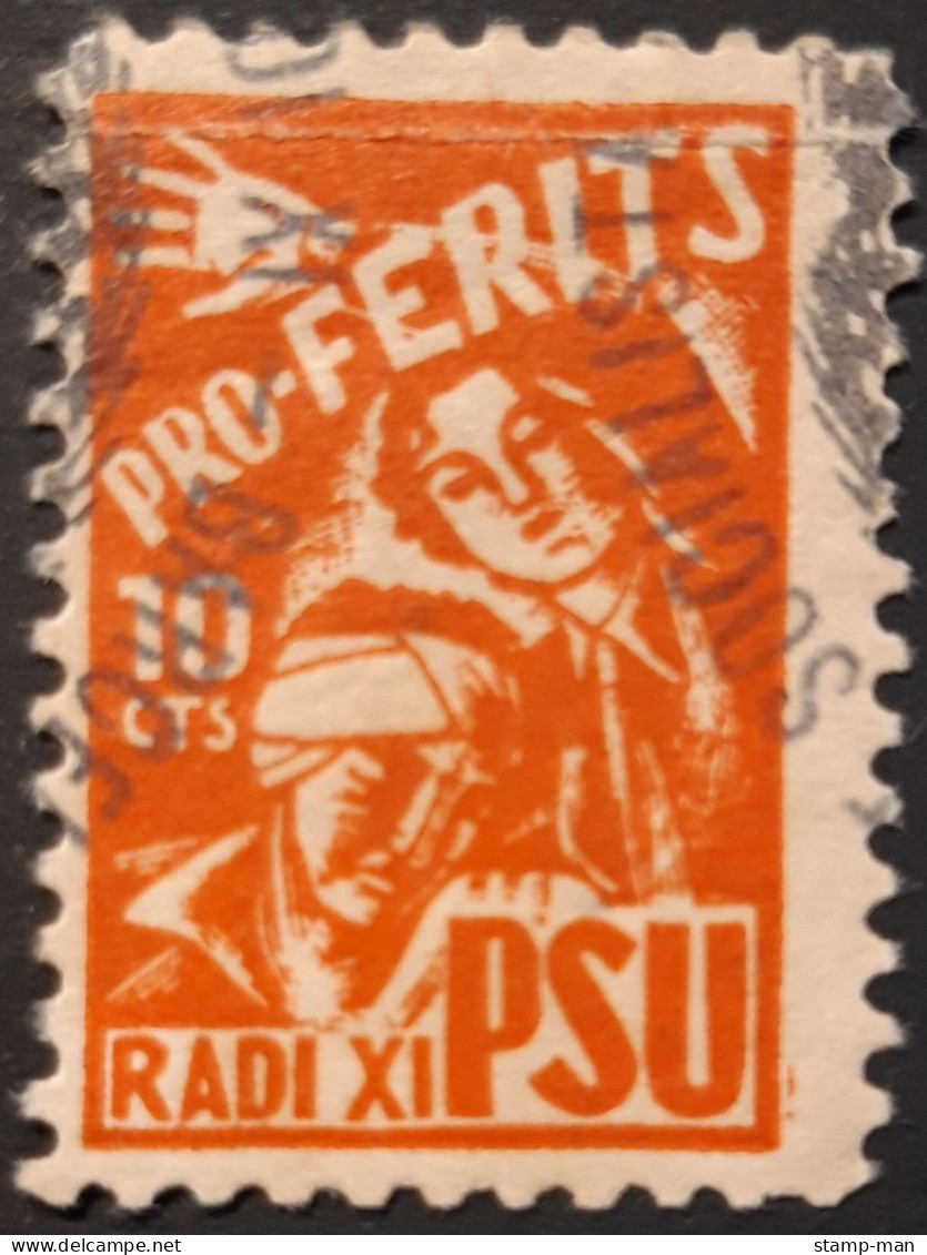 BARCELONA. PSU. RADI XI. PRO FERITS. 10 CTS. EDIFIL-ALLEPUZ 92. - Verschlussmarken Bürgerkrieg