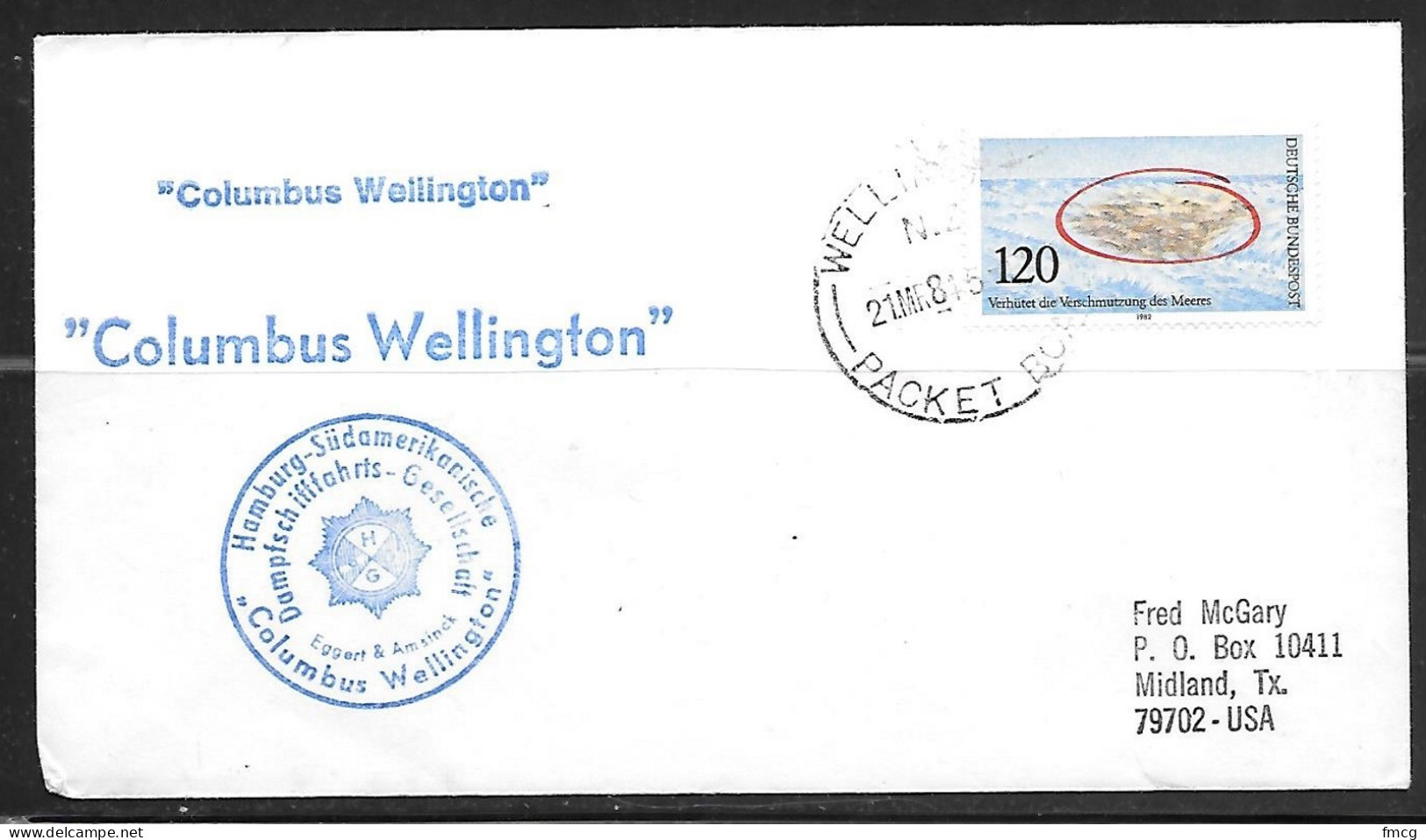 1981 Paquebot Cover, Germany Stamp Used At Wellington, New Zealand - Covers & Documents