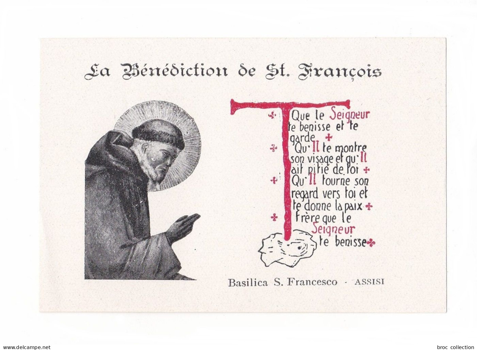 La Bénédiction De Saint François D'Assise - Andachtsbilder