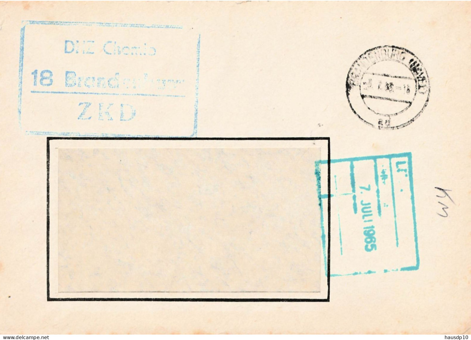 DDR Brief ZKD 1965 DHZ Chemie Brandenburg - Zentraler Kurierdienst