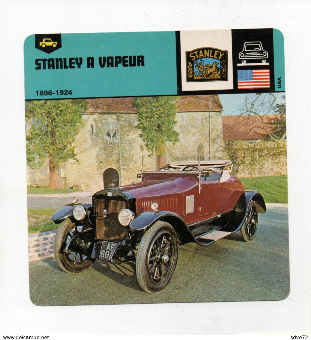 FICHE AUTOMOBILE -  STANLEY A VAPEUR - Cars