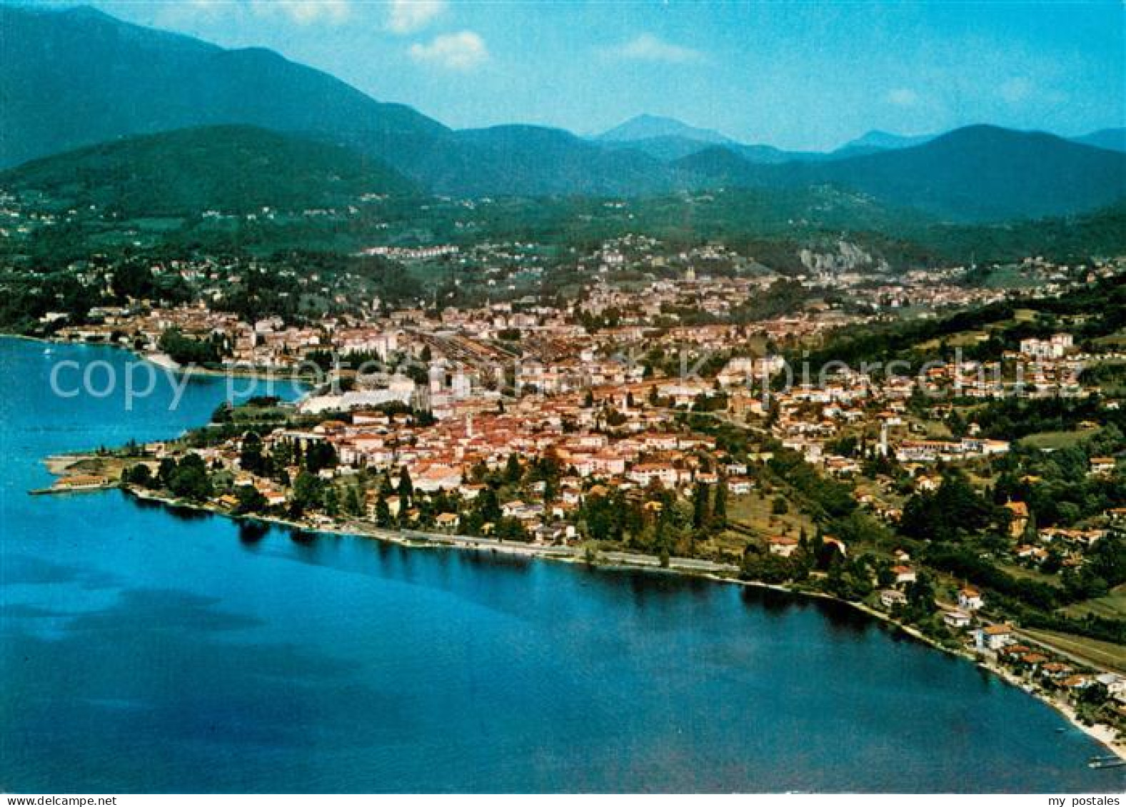 73705085 Luino Lago Maggiore Porto Valtravaglia Fliegeraufnahme Luino Lago Maggi - Other & Unclassified