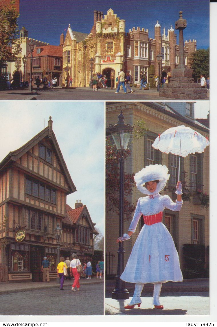 Mary Poppins United Kingdom's World Showcase Authentic  English  Pub Multi View Postcards  Epcot CM 2 Scans - Disneyworld
