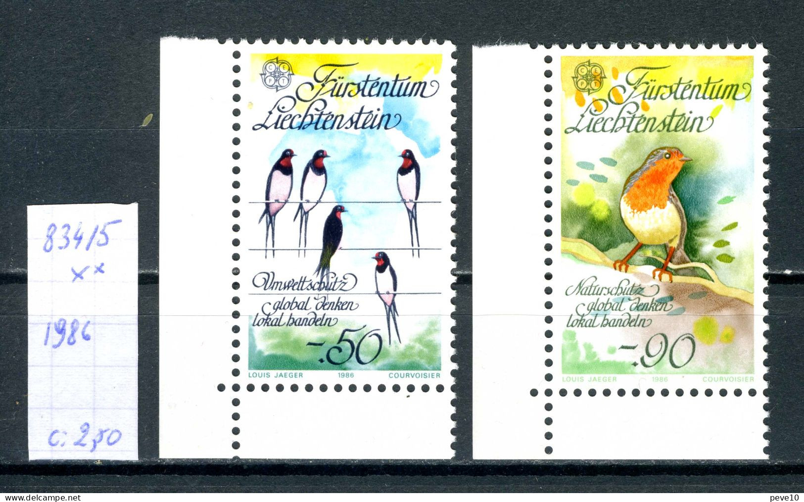 Liechtenstein     N° 834/5 Xx   Protection De La Nature - Unused Stamps