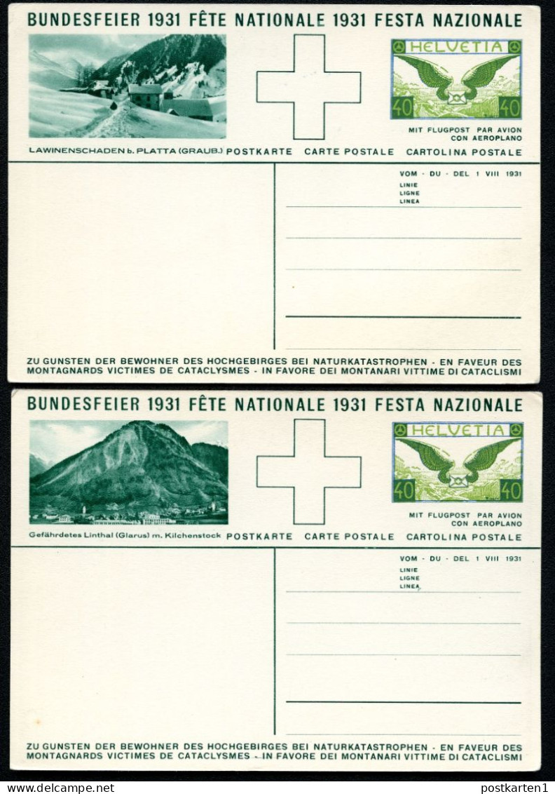 Postkarten P140-41 BUNDESFEIER 4 Karten Postfrisch Feinst 1931 Kat.360,00€ - Stamped Stationery