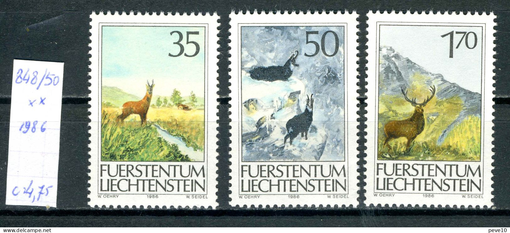 Liechtenstein     N° 848/50 Xx   Nature Sauvage - Ongebruikt