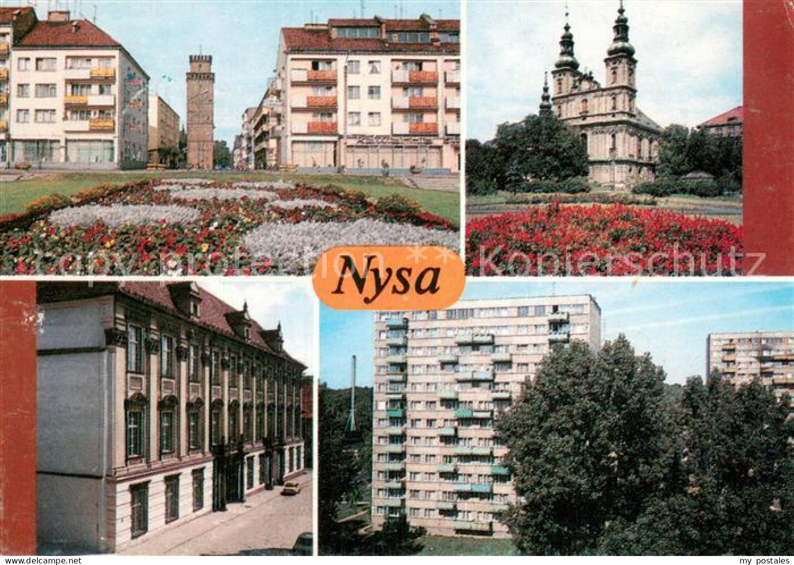 73704818 Nysa Stadtzentrum Turm Marktplatz Kirche Bischofspalast Wohnsiedlung Ho - Polonia