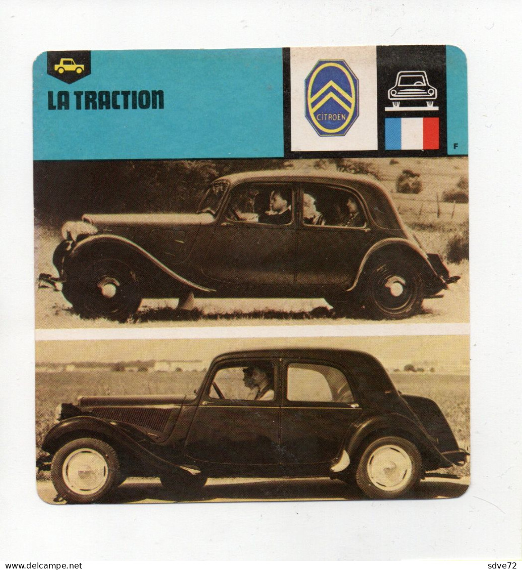 FICHE AUTOMOBILE -  LA TRACTION - CITROËN - Voitures