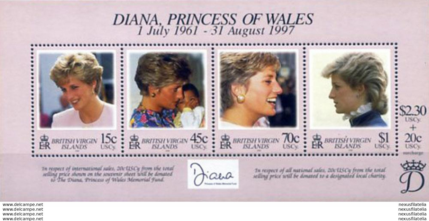 Principessa Diana 1998. - Iles Vièrges Britanniques