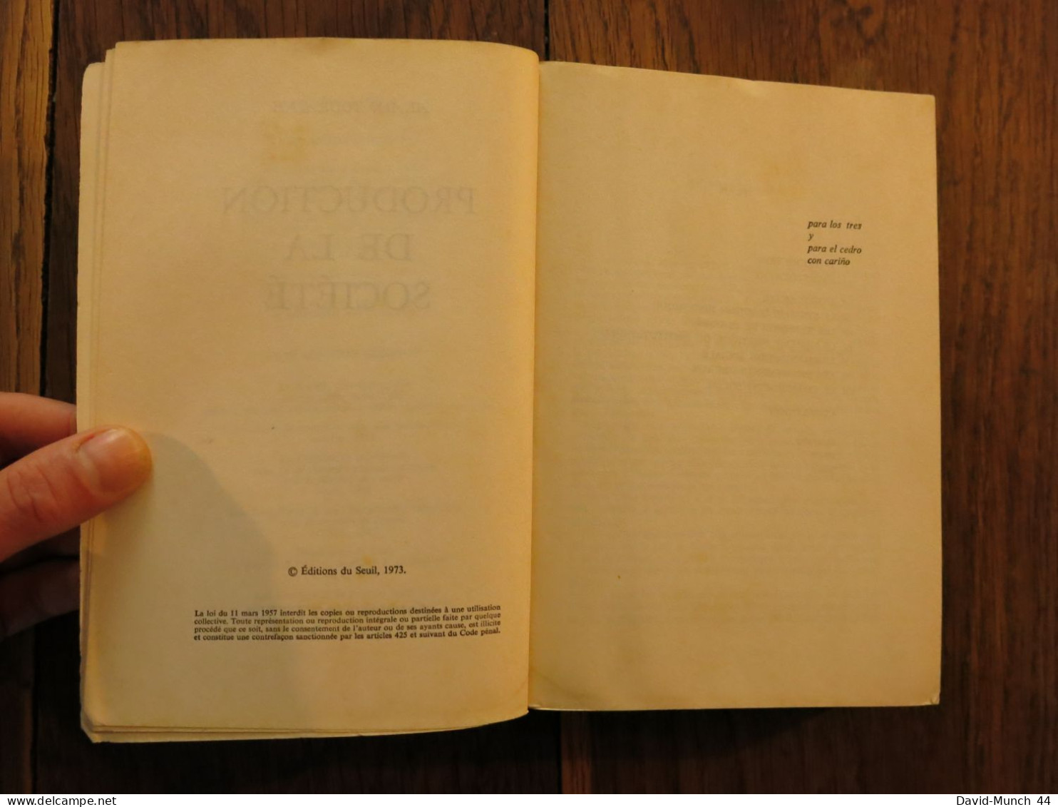 Production De La Société De Alain Touraine. Editions Du Seuil, Collection Sociologie, Paris. 1973 - Sociologia