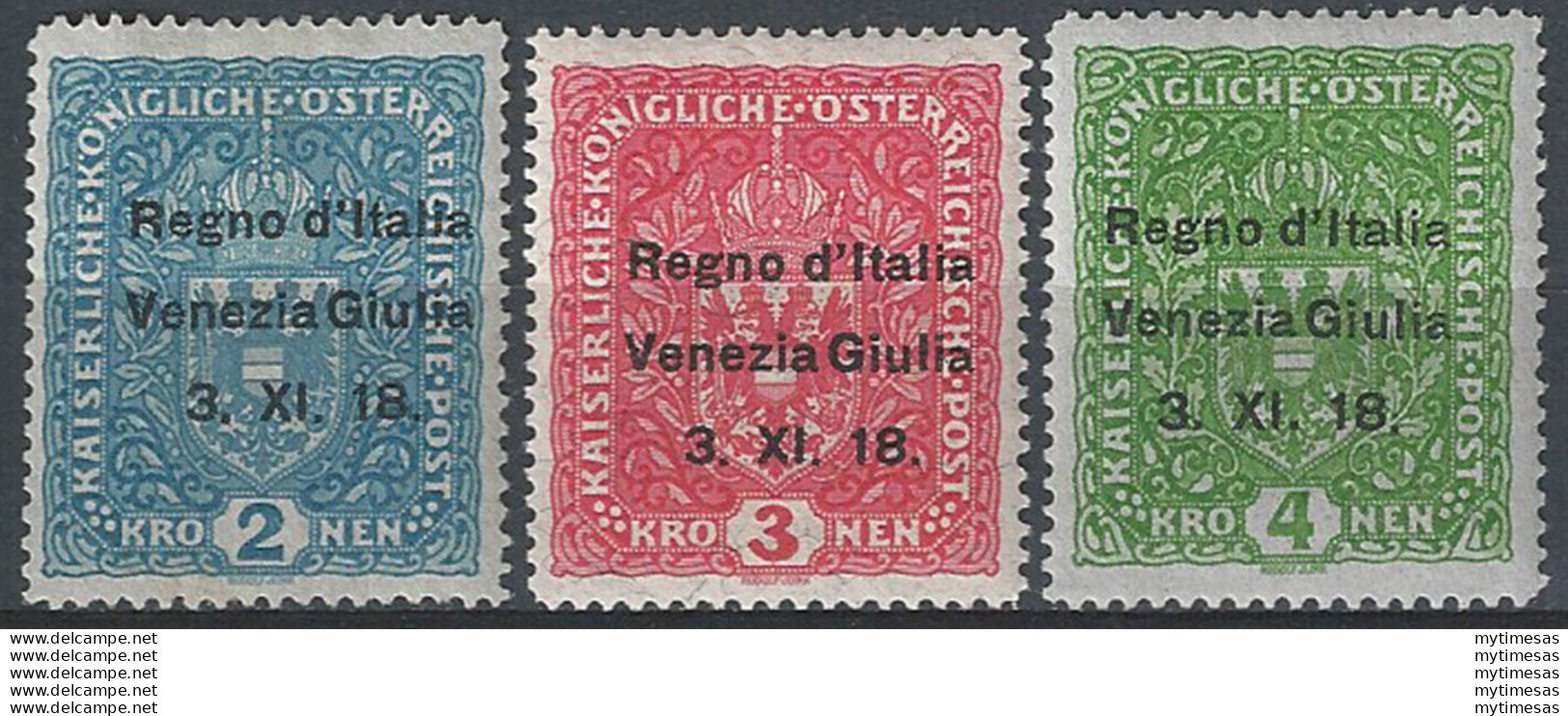 1918  Venezia Giulia 3v. MNH Sassone N. 15/17 - Andere & Zonder Classificatie