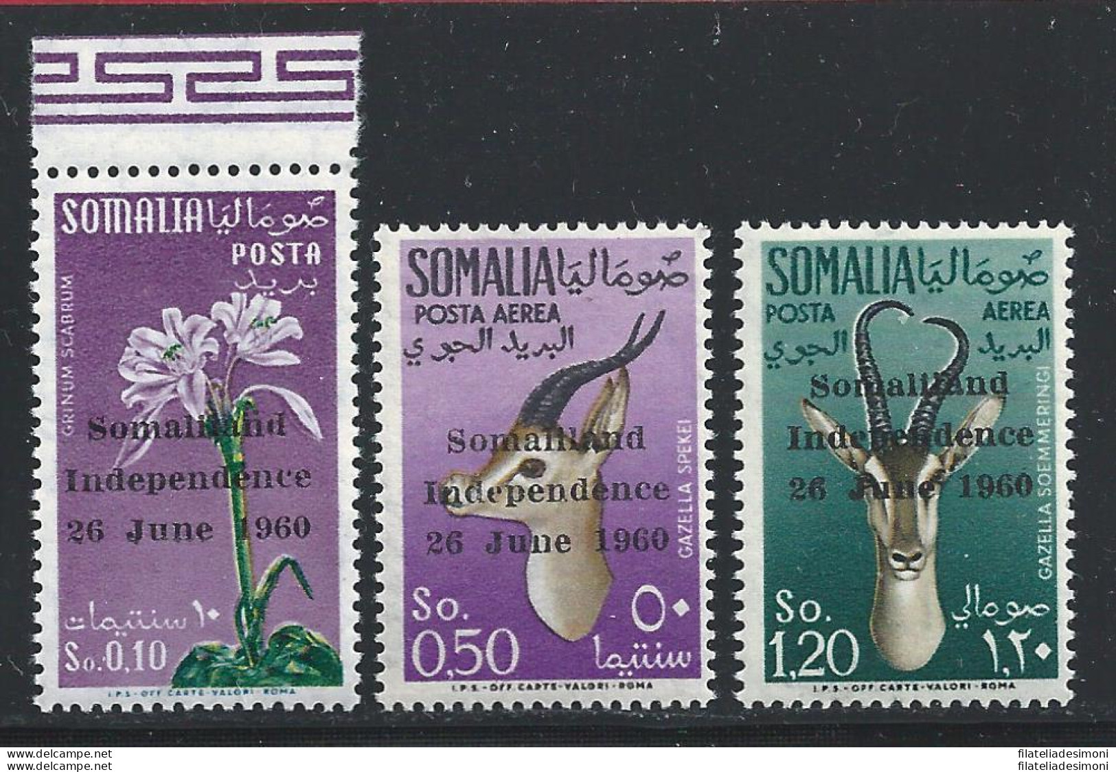 1965 SOMALIA - YT N° 1 + PA 1/2  3 Valori  **/MNH - Sonstige - Afrika