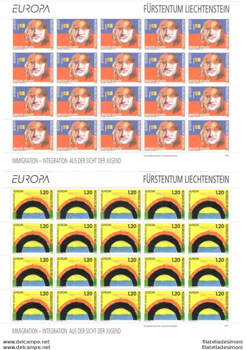2006 EUROPA CEPT Liechtenstein 2 Minifogli "Integrazione Giovani" MNH** - Autres & Non Classés