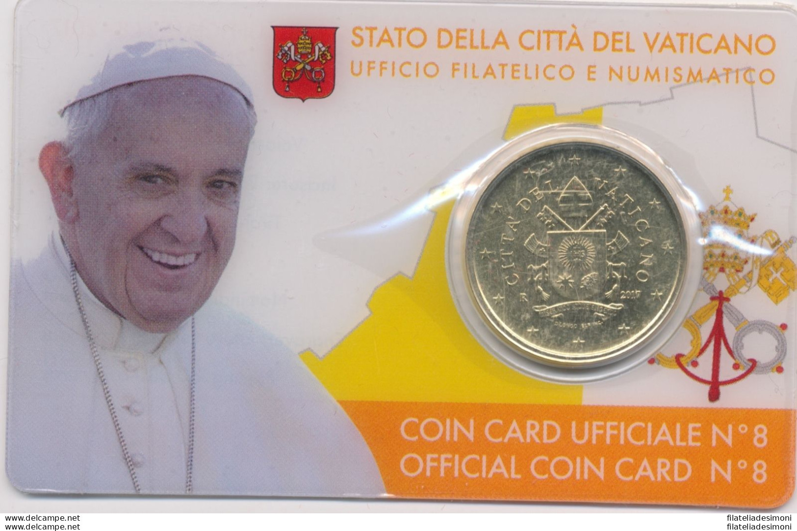 2017 Vaticano -  Coin Card  N. 8  50 Cent - Vaticaanstad