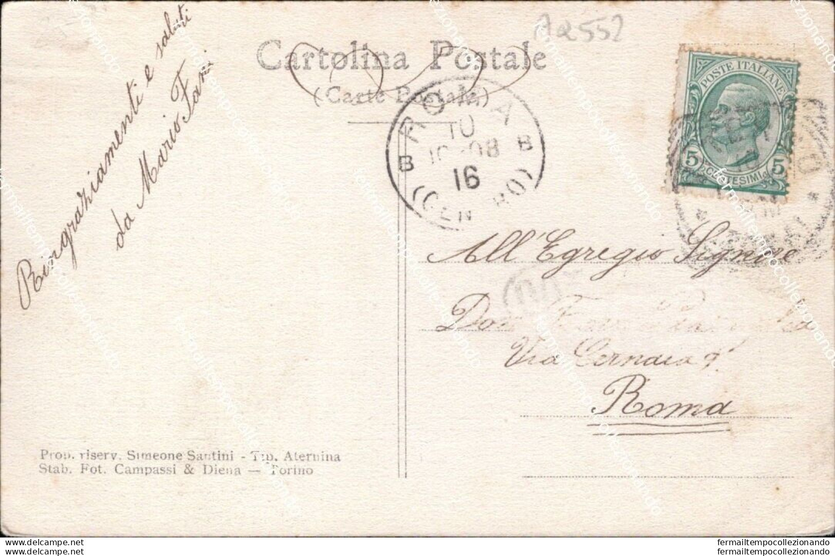Aq552 Cartolina  L'aquila Citta' Piazza Del Palazzo E Convitto Nazionale 1916 - L'Aquila