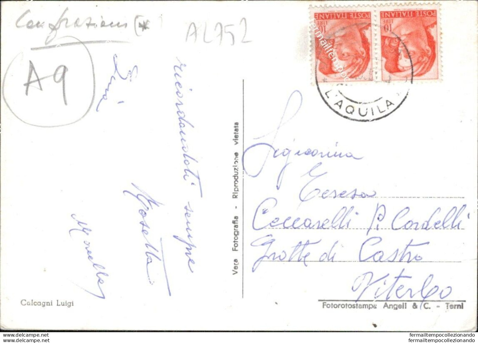 Al752 Cartolina Saluti Da Ville Di Fano Provincia Di L'aquila Abruzzo - L'Aquila