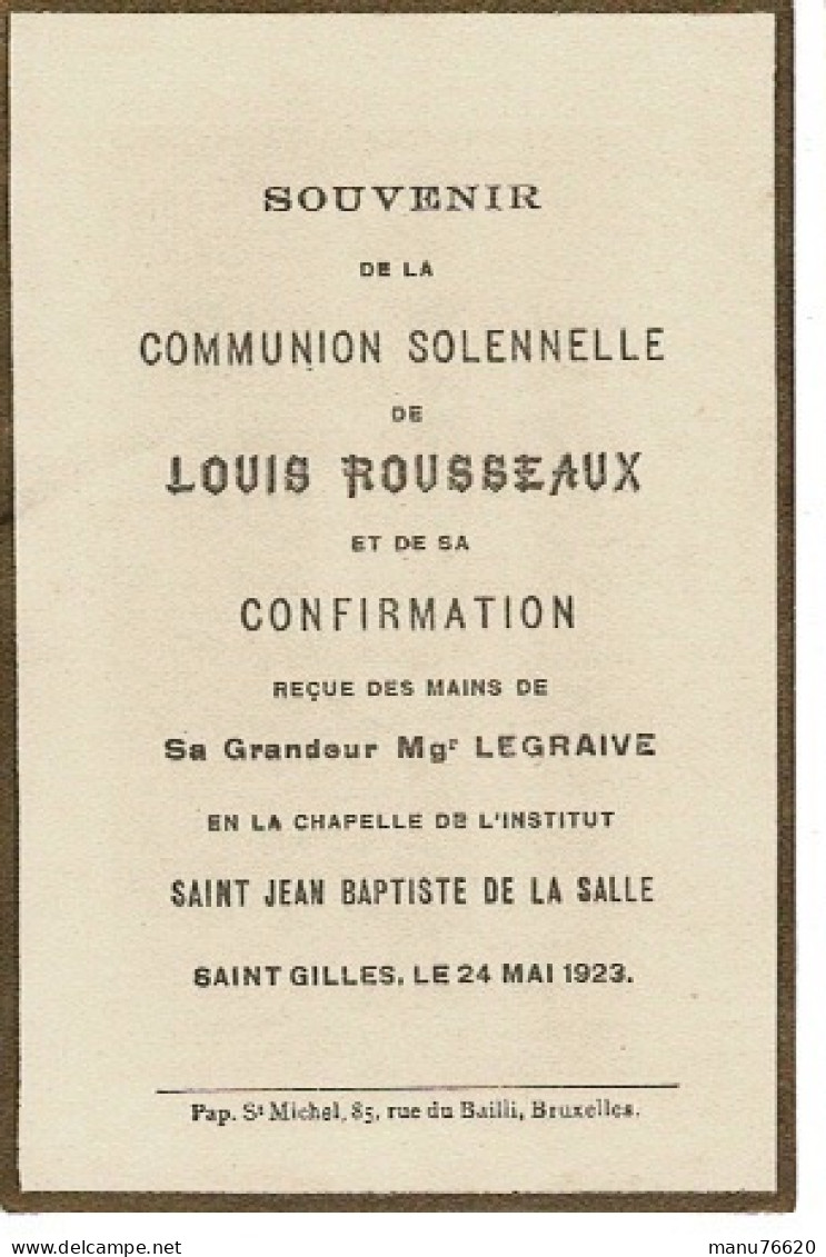 IMAGE RELIGIEUSE - CANIVET : Louis Rousseaux , Institut Saint Jean Baptiste De La Salle à Bruxelles . - Godsdienst & Esoterisme