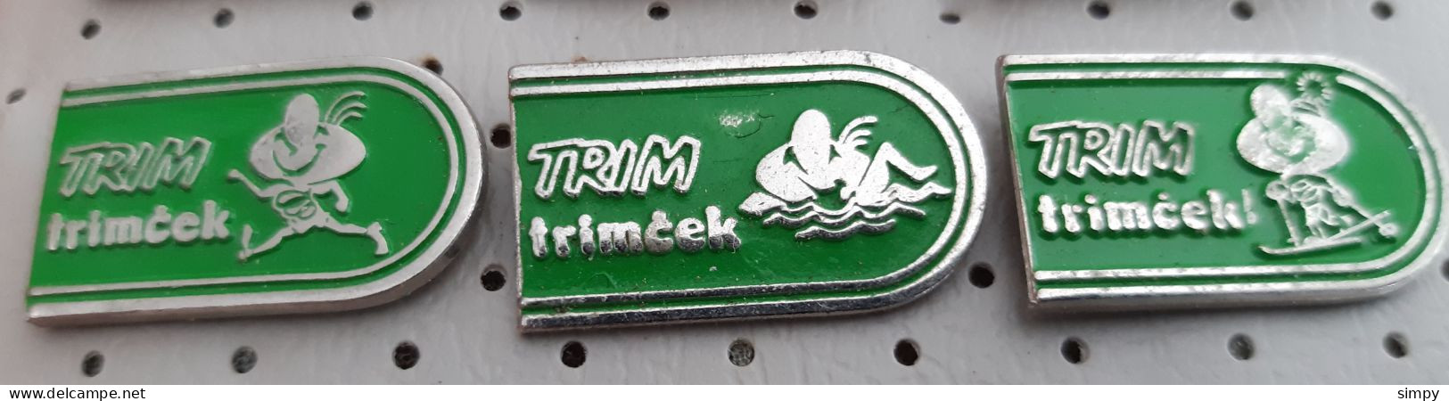 Trimcek Running Swimming Skiing Slovenia Ex Yugoslavia Pins - Swimming